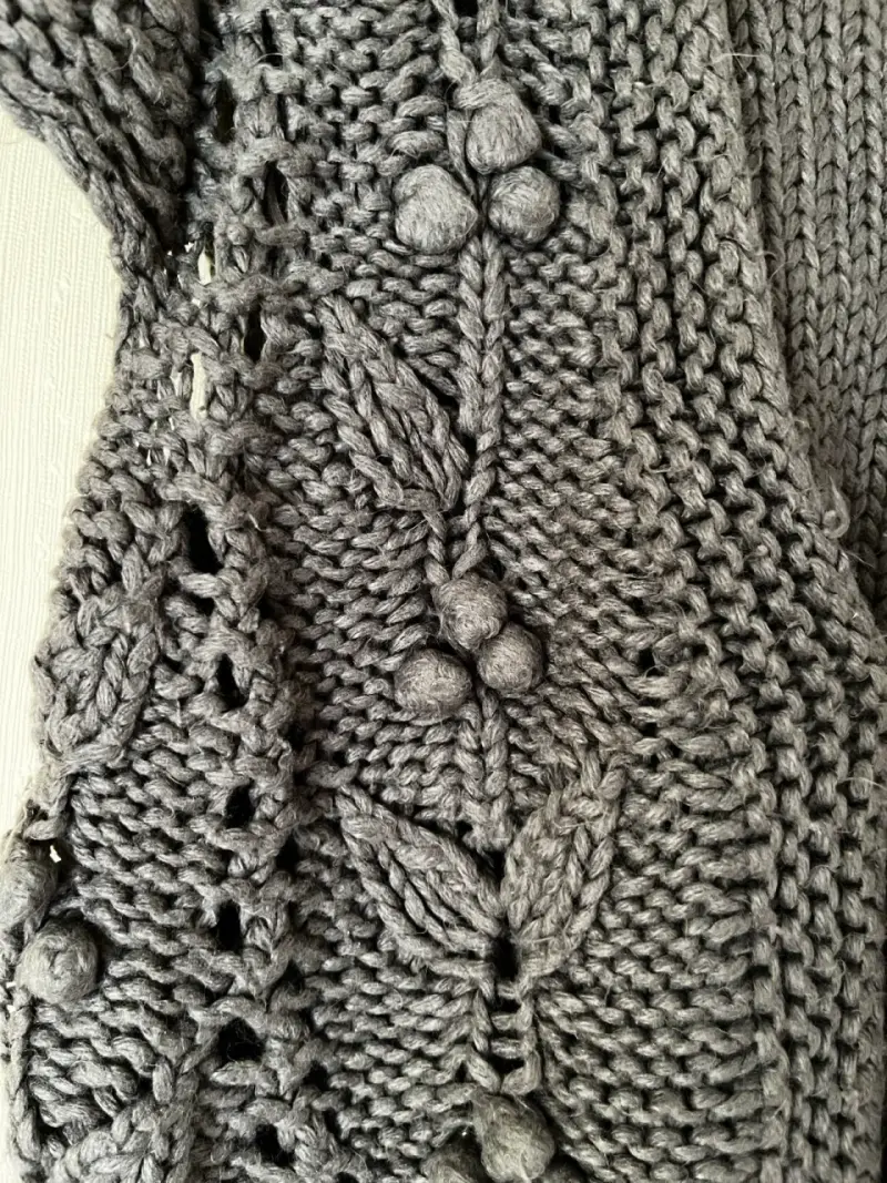 Chaleco tejido gris diseño floral Sybilla talla S - 2