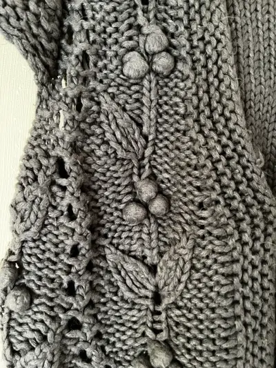 Chaleco tejido gris diseño floral Sybilla talla S - miniatura 2