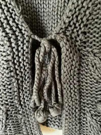 Chaleco tejido gris diseño floral Sybilla talla S - miniatura 3