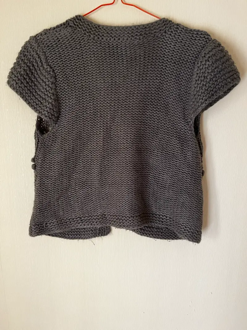 Chaleco tejido gris diseño floral Sybilla talla S - 5