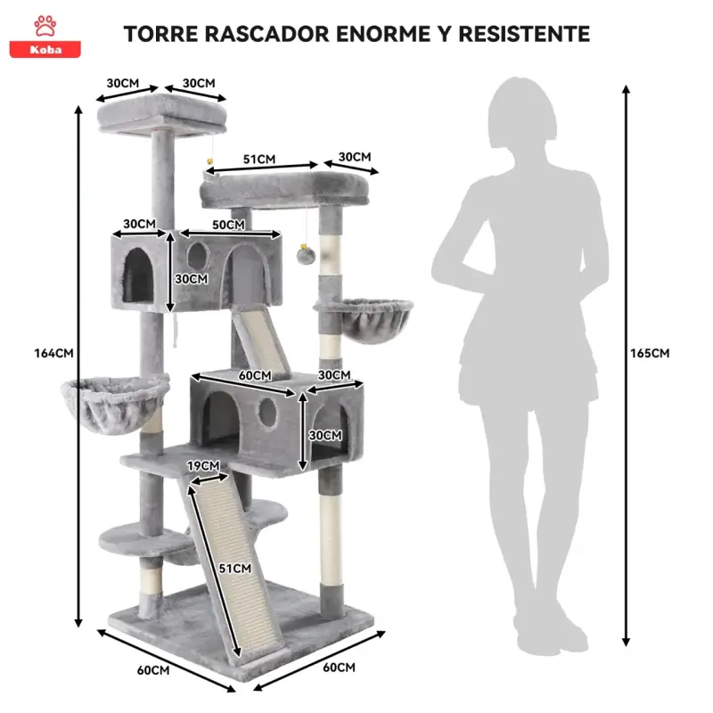 Árbol rascador para gatos grandes Koba - 3