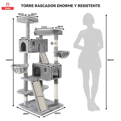 Árbol rascador para gatos grandes Koba - miniatura 3