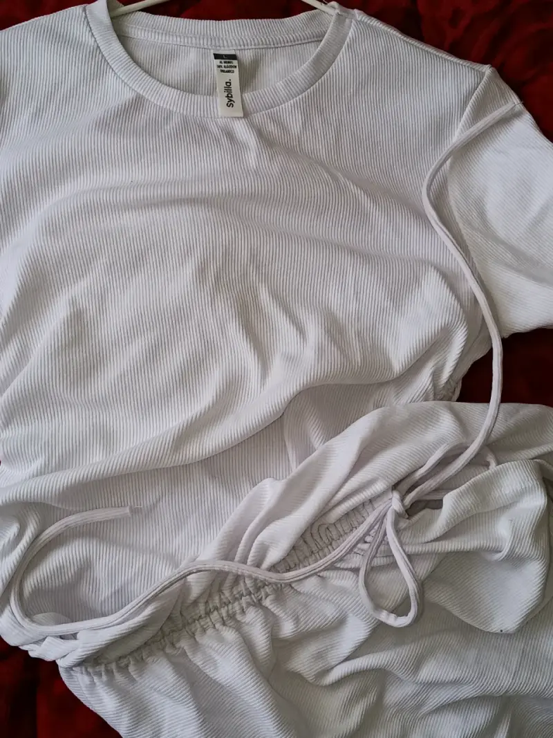 Vestido blanco ajustable de algodón - 1
