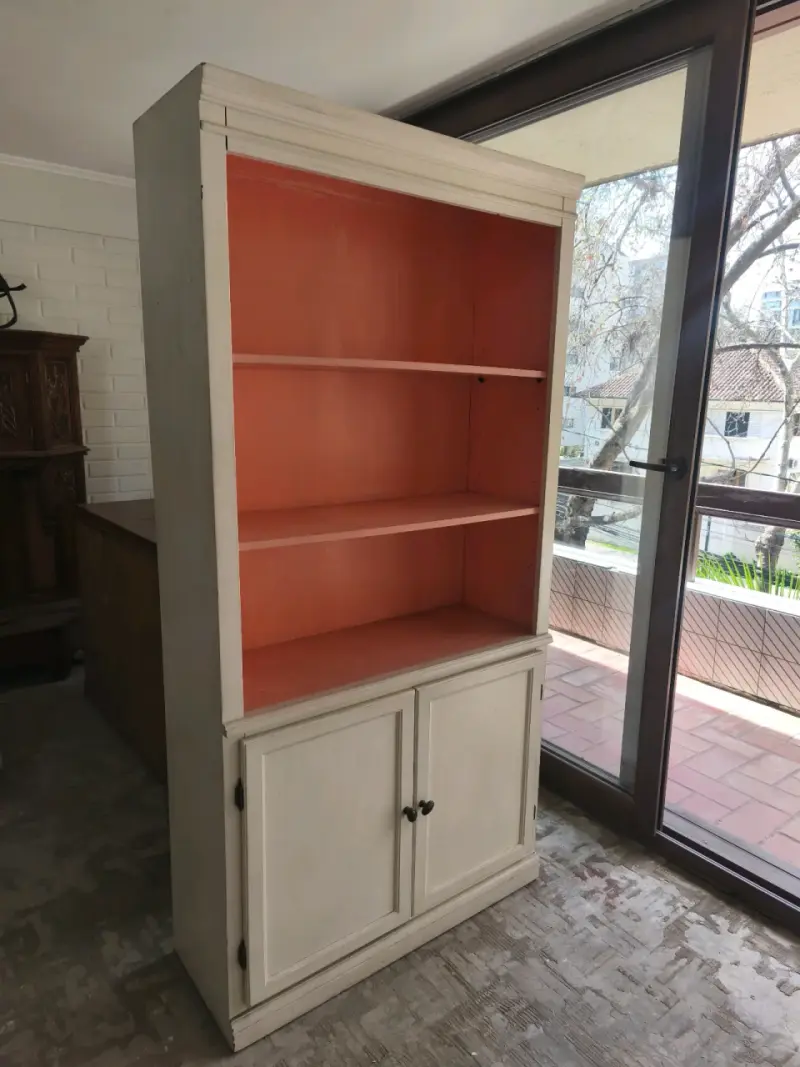 Estantería de madera pintada con puertas - 1