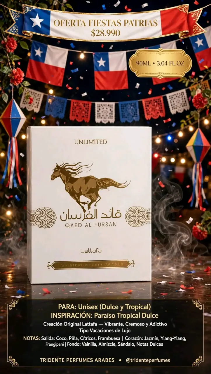 Perfume Unisex Qaed Al Fursan 90ml Lataffa - 2