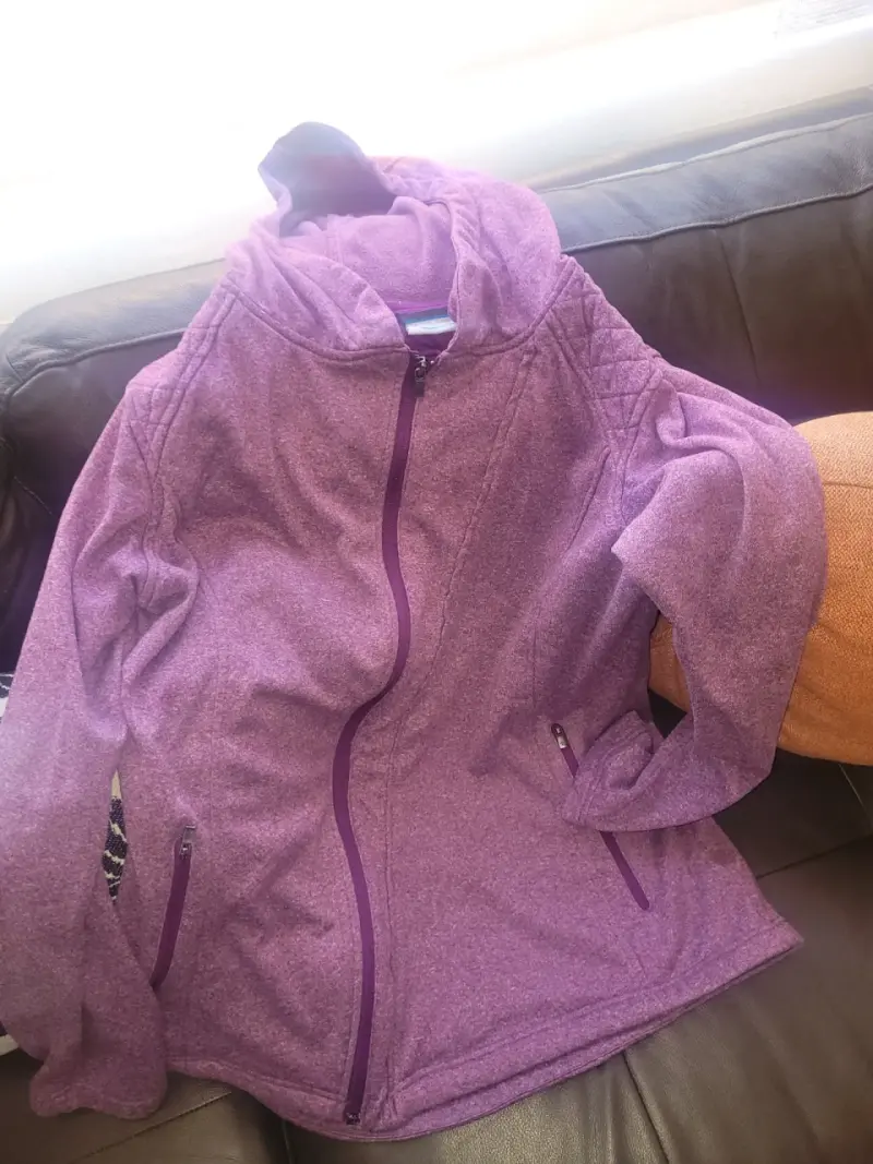 Chaqueta Morada Columbia con Capucha para Mujer - 1