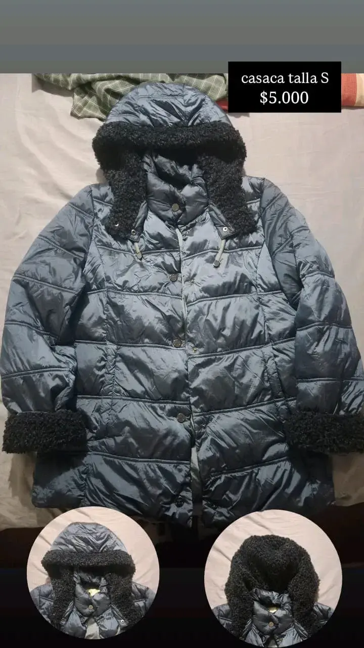 Casaca acolchada con capucha talla S - 1
