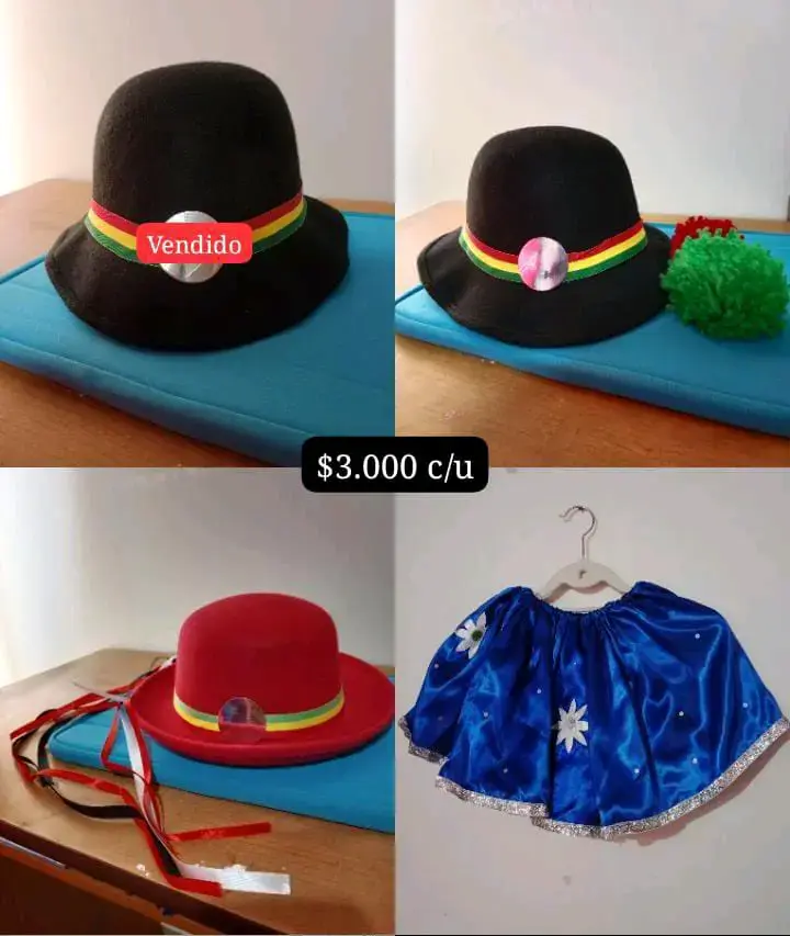 Sombrero y falda de disfraz folclórico
