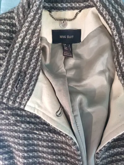 Chaqueta de lana a rayas MNG Suit para mujer - miniatura 1