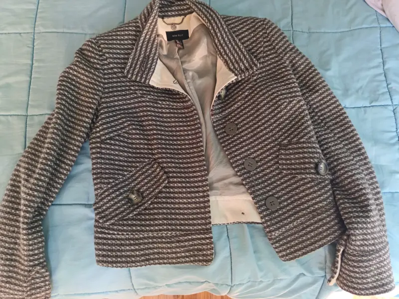 Chaqueta de lana a rayas MNG Suit para mujer - 3
