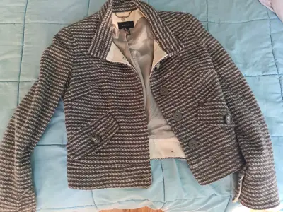 Chaqueta de lana a rayas MNG Suit para mujer - miniatura 3