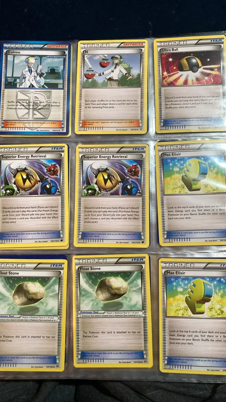 Colección de cartas Pokémon Trainer y Item y energ - 1