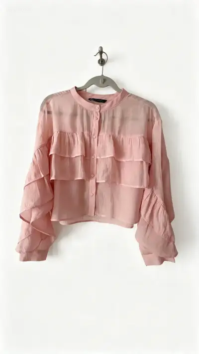 Blusa Zara rosada talla M - miniatura 2
