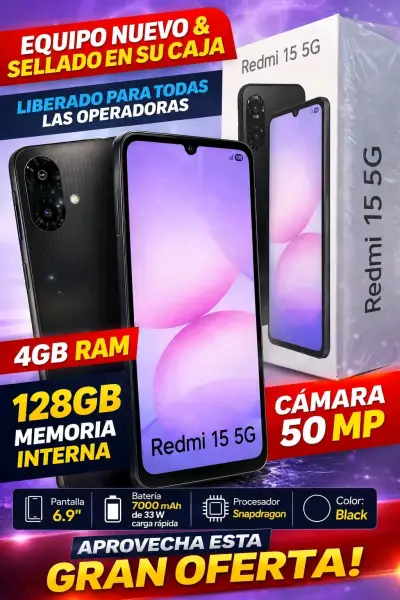 Smartphone Xiaomi Redmi 15 5G con 128GB y cámara 50MP - miniatura 2