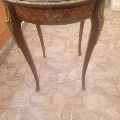 Mesa auxiliar de madera estilo vintage - miniatura 5