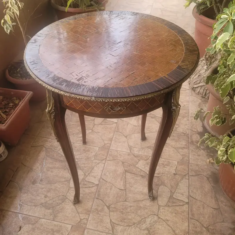 Mesa auxiliar de madera estilo vintage - 6