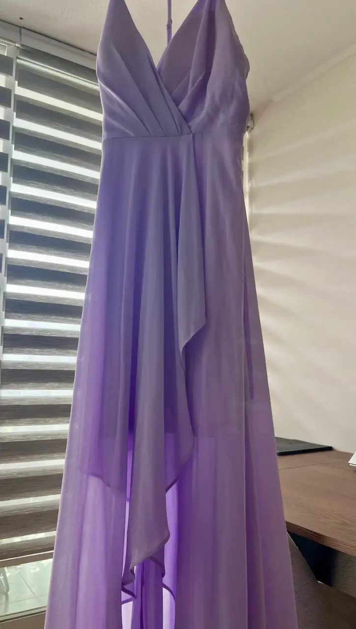 Vestido largo lila elegante para fiesta - 1