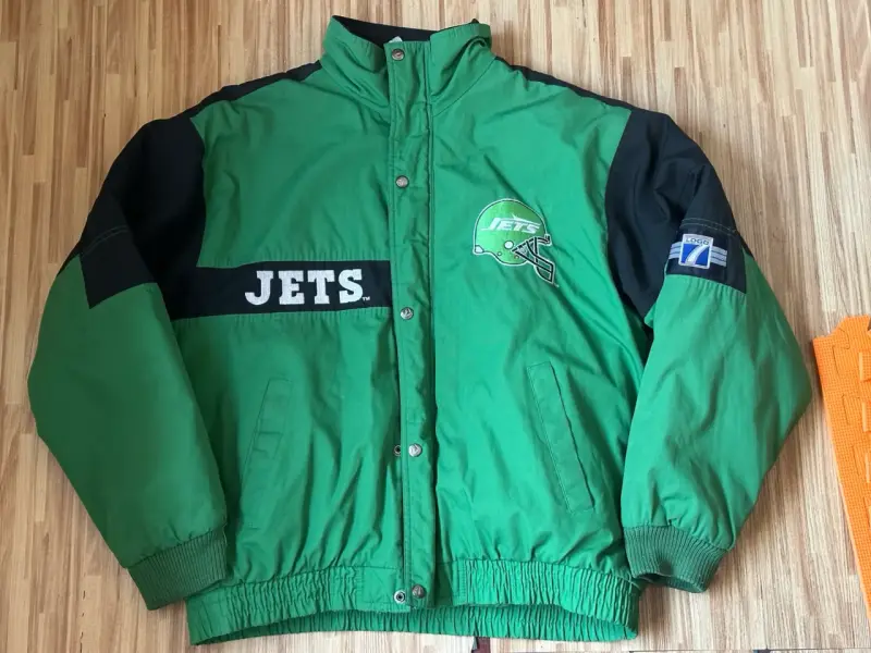 Chaqueta verde Jets Logo 7 vintage - 1