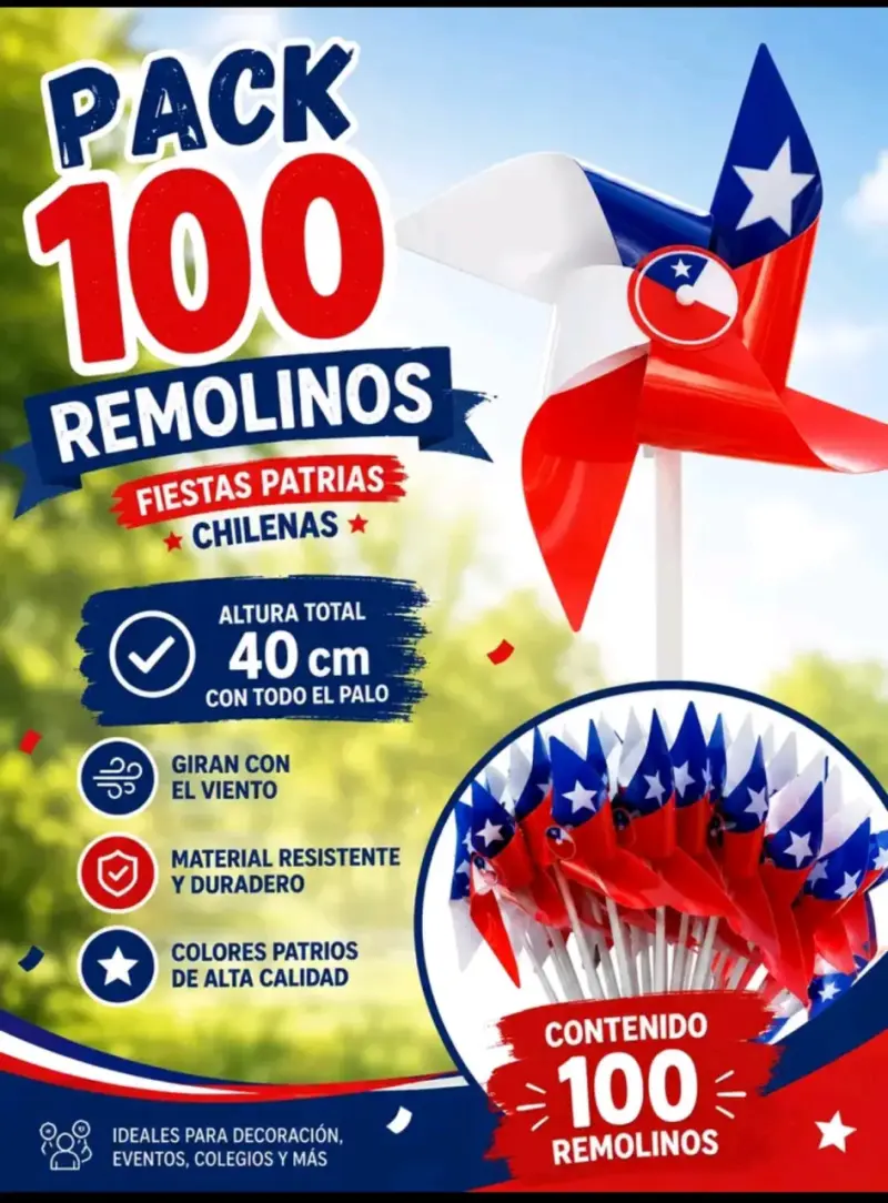 Pack de 100 remolinos fiestas patrias - 1