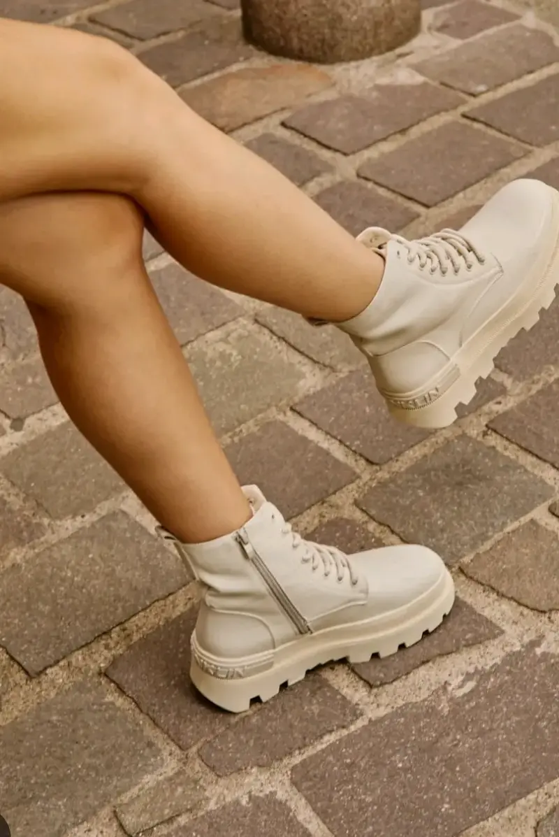 Botas beige D.Franklin con plataforma - 1