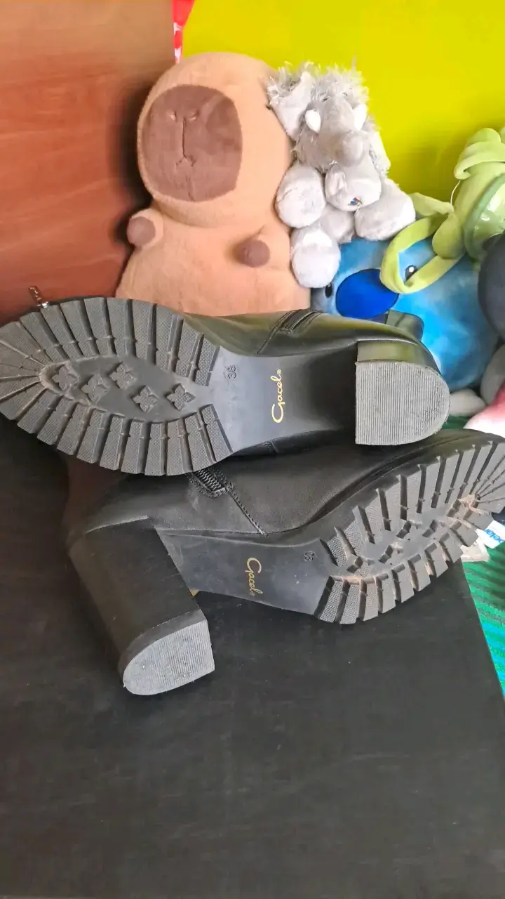 Botas de cuero negras con taco alto Gacel - 3