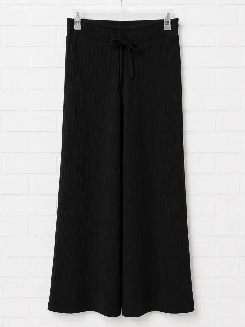 Pantalones de lanilla forrados negro - 2