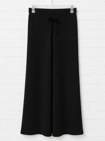 Pantalones de lanilla forrados negro - miniatura 2