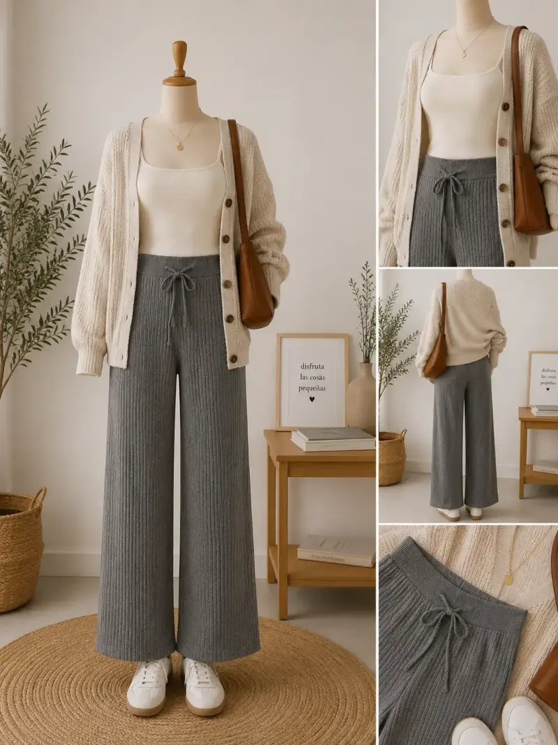 Pantalón de lanilla gris - 1
