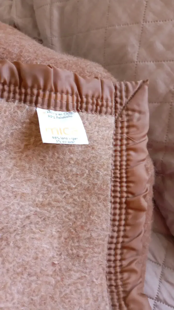 Frazada de lana natural color beige - 6