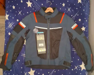 Chaqueta de moto Rev'it Tornado 3 azul - miniatura 2