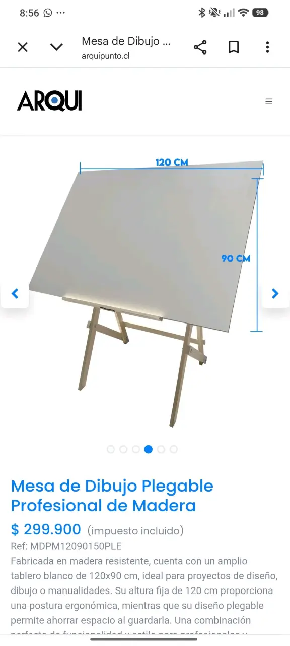 Mesa de dibujo inclinable de madera - 6