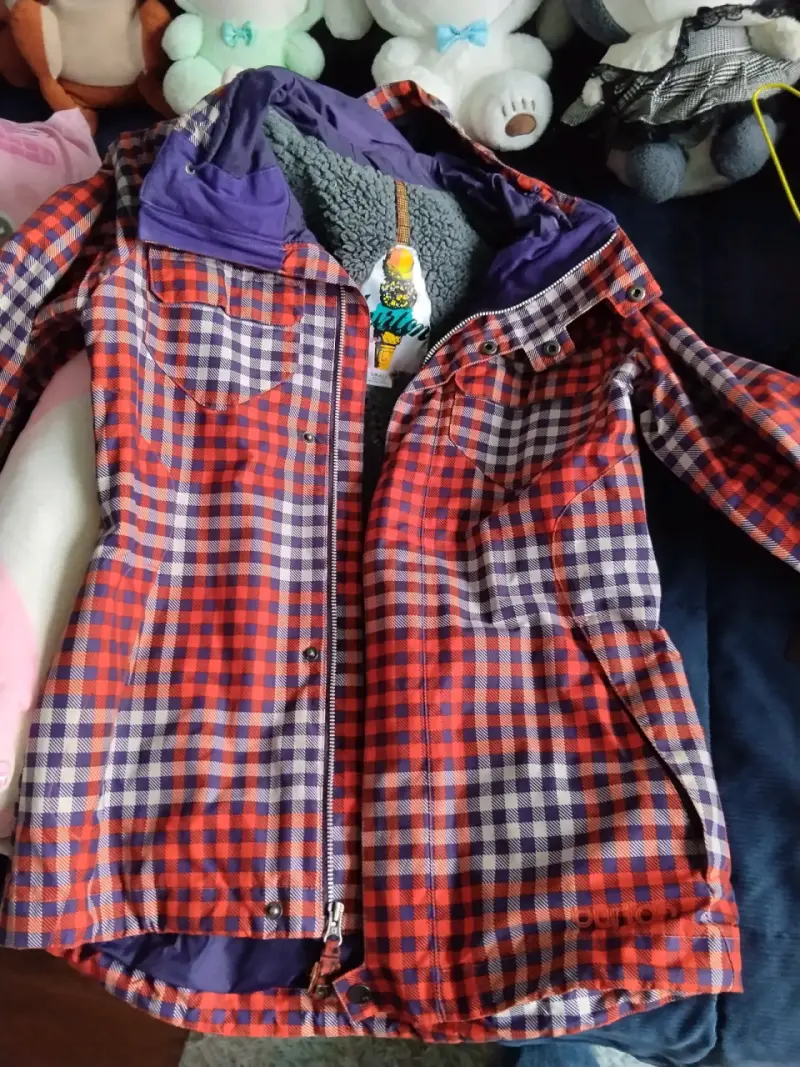Chaqueta de cuadros para invierno con capucha - 1