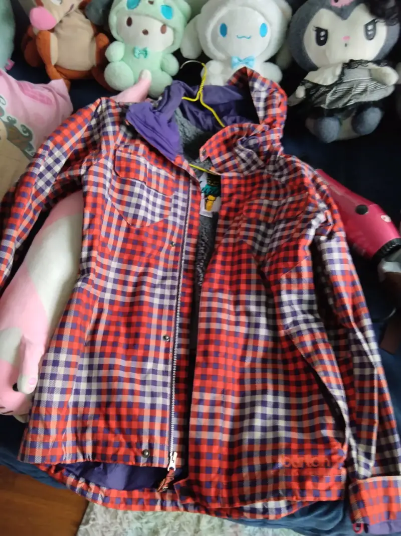 Chaqueta de cuadros para invierno con capucha - 2