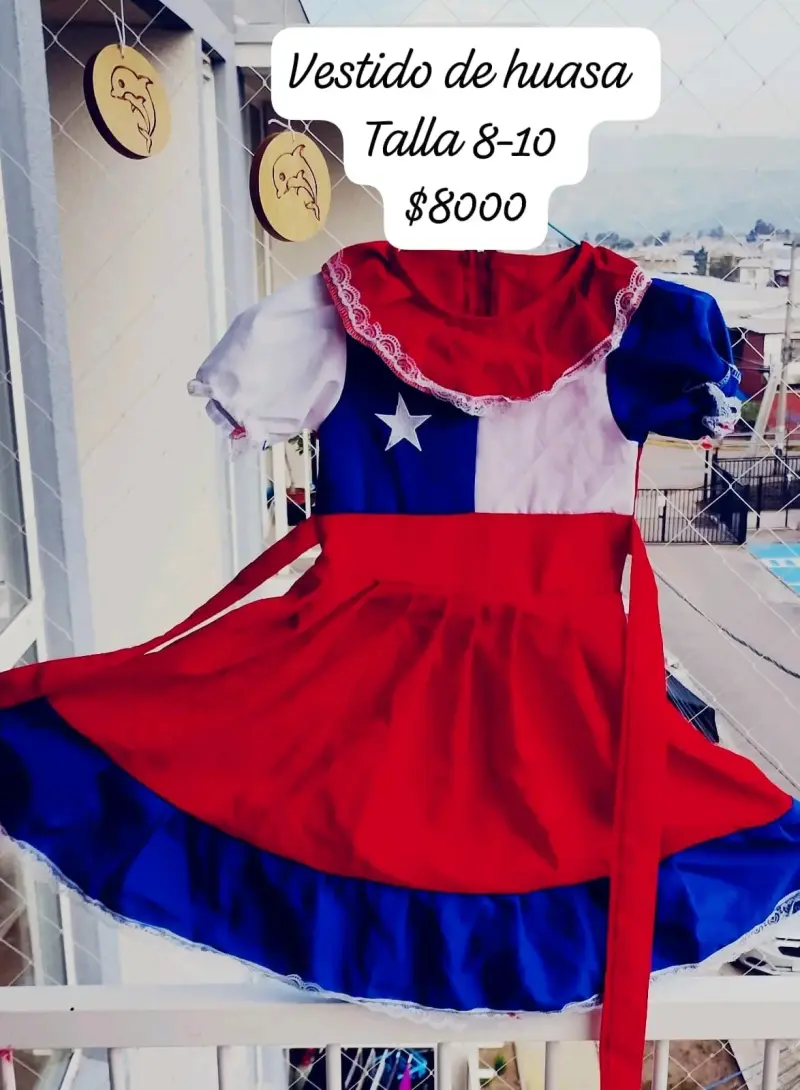 Vestido de huasa chilena talla 8-10