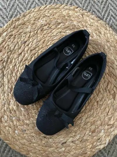 Bailarinas negras con lazo para mujer - miniatura 2