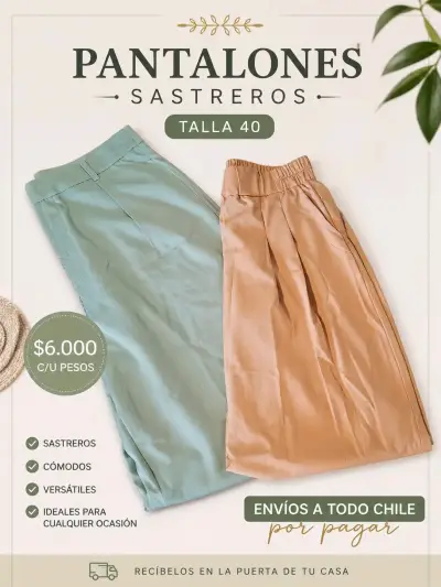 Pantalones sastreros talla 40 elegantes y cómodos - miniatura 1