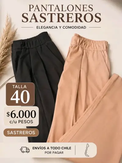 Pantalones sastreros talla 40 elegantes y cómodos - miniatura 2