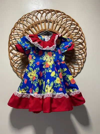 Vestido de huasa  floral talla 2 - miniatura 1