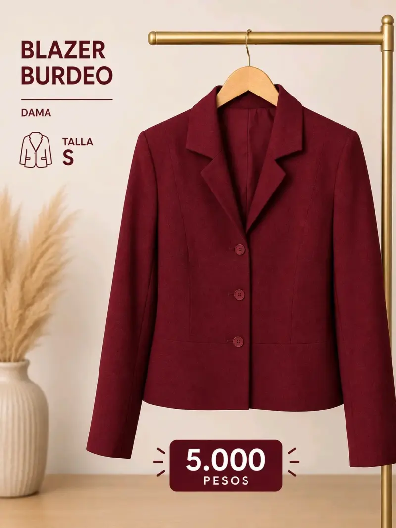 Blazer burdeo para dama talla S