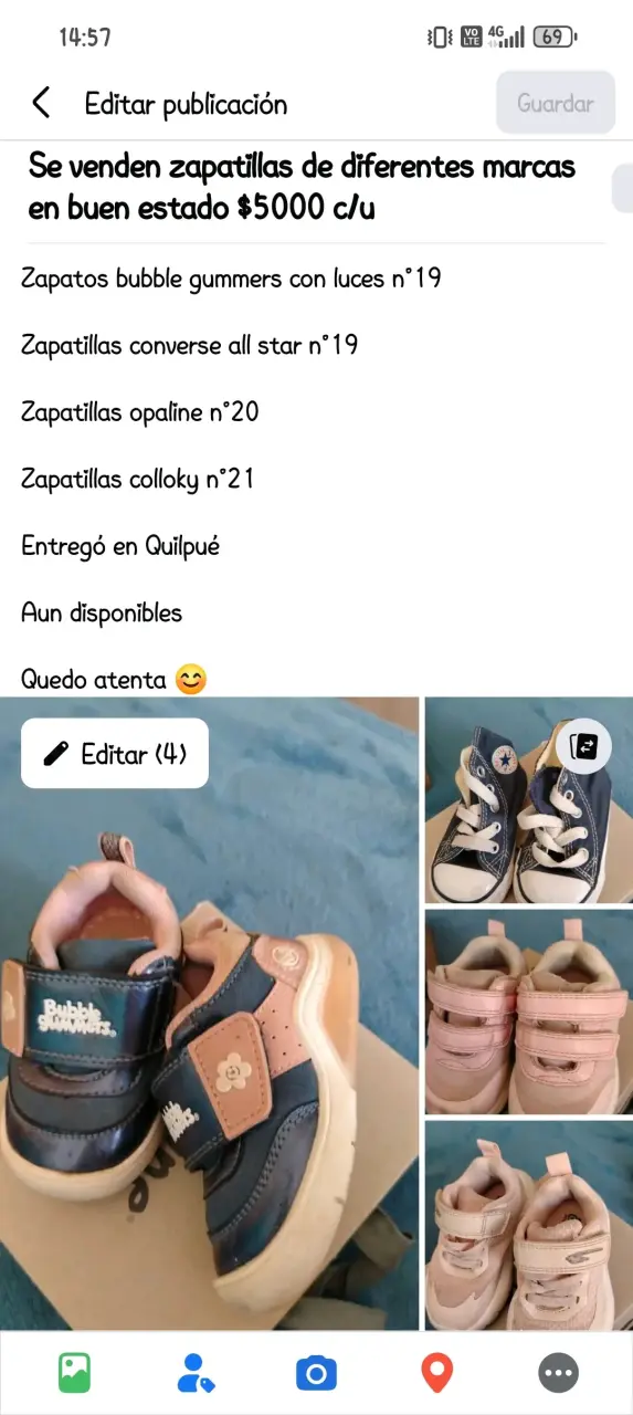 Zapatillas Bubble Gummers con luces talla 19 - 1