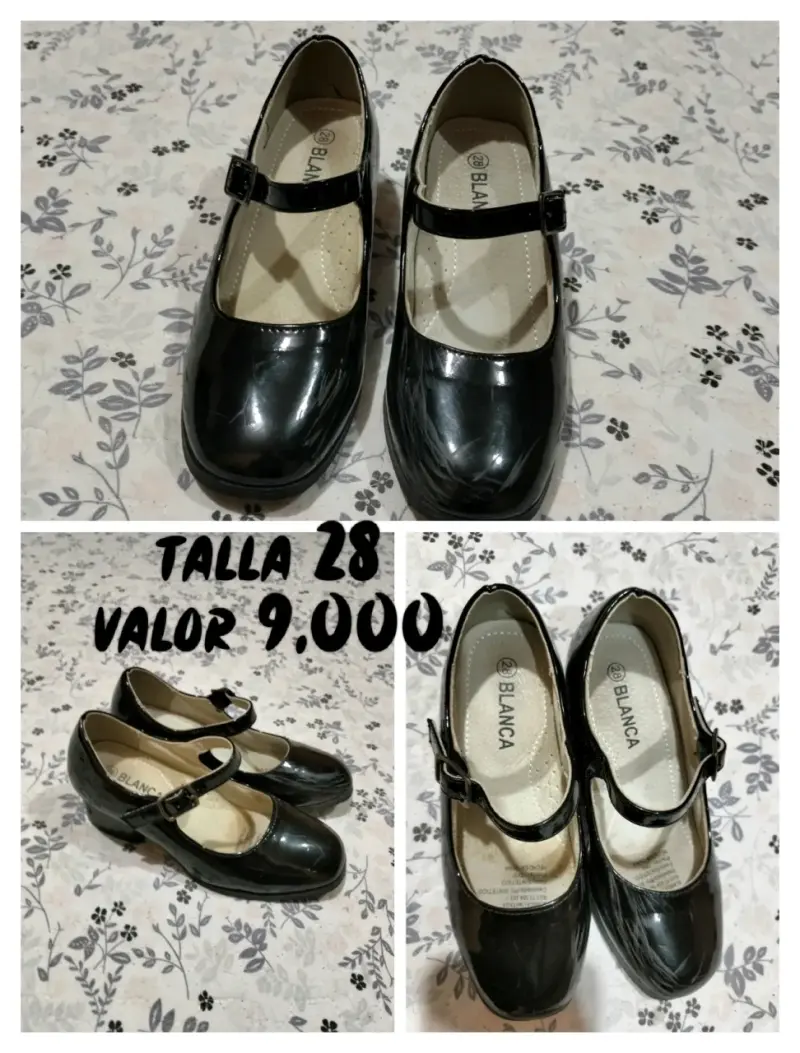 Zapatos escolares negros talla 28 para niña