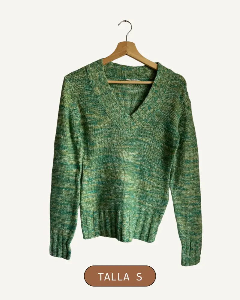 Suéter verde de lana talla S