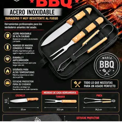 Set de utensilios para asado con estuche - miniatura 1