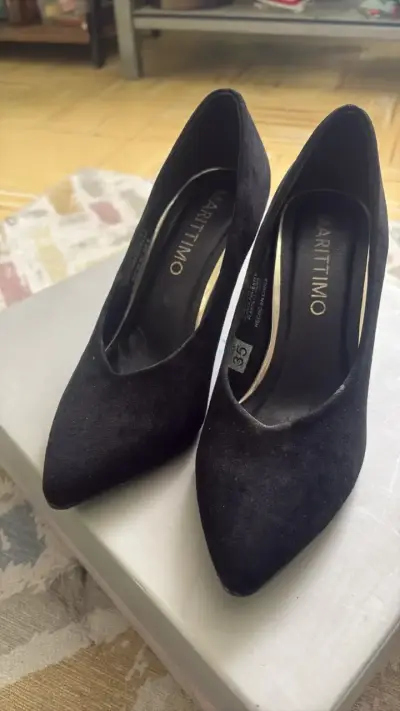 Botines de tacón alto en cuero DMT y gamuza - miniatura 6