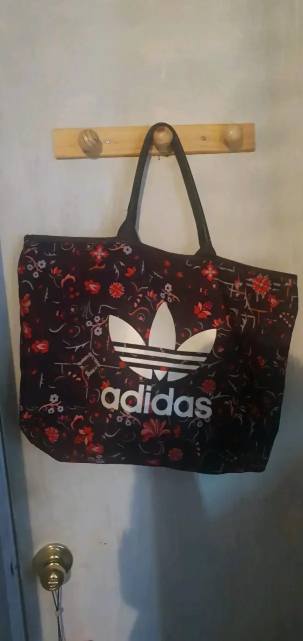 Bolso tote floral Adidas negro - 4