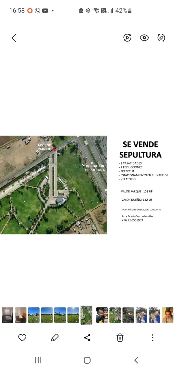 Venta de sepultura en parque manantial - 1