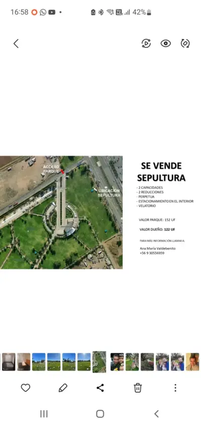 Venta de sepultura en parque manantial - miniatura 1