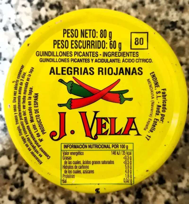 Guindillones Picantes Alegrias Riojanas J. Vela 80g - 1