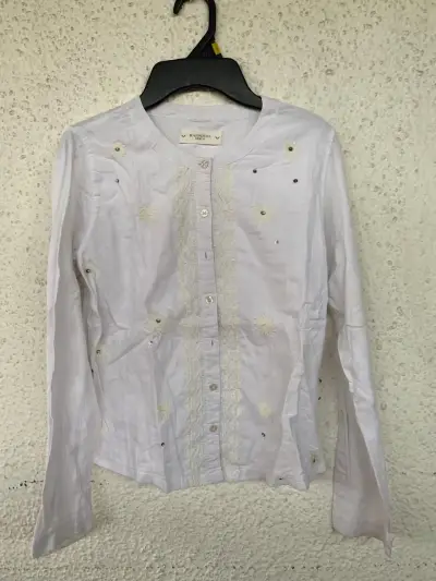 Blusa blanca bordada Rapsodia para niña - miniatura 1