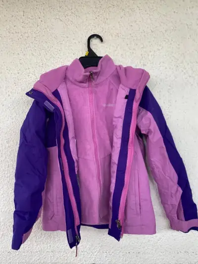 Chaqueta de invierno Columbia morada y rosada para mujer - miniatura 1